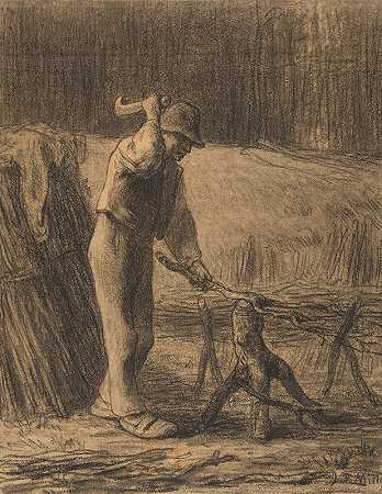 让-弗朗索瓦·米勒的《樵夫修剪假发》