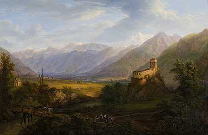 费迪南德·伦克的《蒂罗尔的Glurnsertal和Adige》