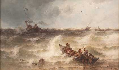 西奥多尔·亚历山大·韦伯《码头沉船》