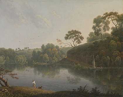 托马斯·赖特的《湖与船的风景》