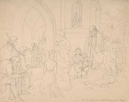 路德维希·埃米尔·格林的《圣伊丽莎白带着她的第一个儿子去教堂》