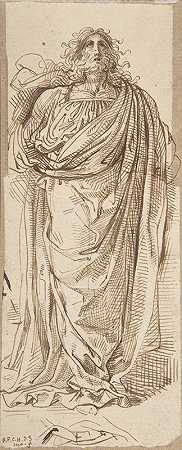 大卫·皮埃尔·乔蒂诺·亨伯特·德·苏弗维尔的《一个垂着胡子的男人在仰望》
