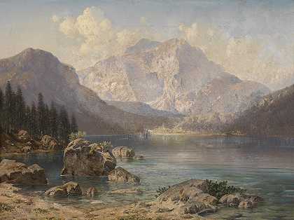 约瑟夫·冯·施洛格（Josef von Schlögl）的《前兰巴斯湖与皇家狩猎屋》