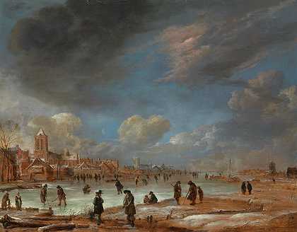 阿尔特·范德内尔（Aert van der Neer）的《科尔夫球员小镇附近的冬季风景》