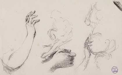 “纳西丝·维吉尔·迪亚兹·德拉培尼亚的手臂、手和角色草图