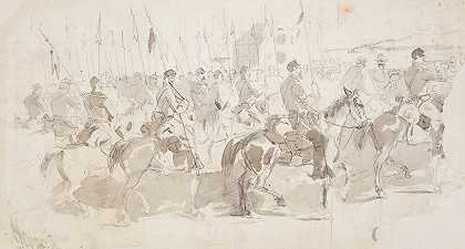温斯洛·霍默《麦克莱伦将军的第六骑兵团，在亚历山大出发前往老点慰安》