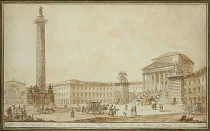 “弗朗索瓦·约瑟夫·贝兰格（François Joseph Bélanger）为卢浮宫（Louvre aux Tuileries）会议设计的大型艺术剧院