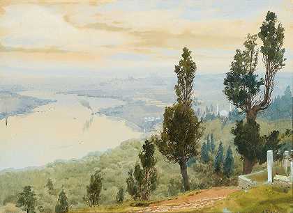 阿尔伯特·尼古拉耶维奇·贝努瓦（Albert Nikolaevich Benois）的《从Eyüp墓地看伊斯坦布尔》