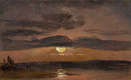 约翰·克里斯蒂安·达尔《月光下的易北河》