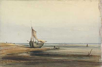 科普利·菲尔丁（Copley Fielding）的《海岸风景与沙滩船》
