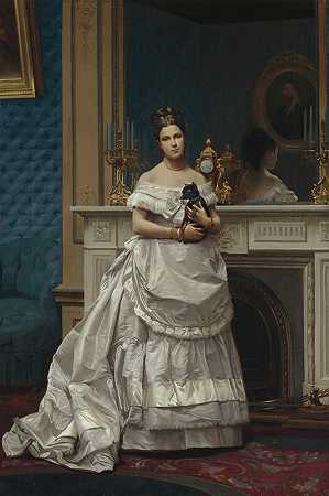 “玛丽·安妮·德索迪斯的肖像画，查尔斯·约阿希姆·莱夫尔夫人（1853-1938），作者：让-莱昂·热罗姆