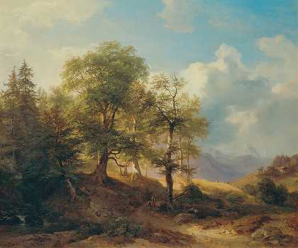 Josef Höger《高山上的夏季风景》