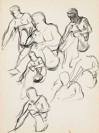 马格努斯·恩克尔的《坐着的人的素描》