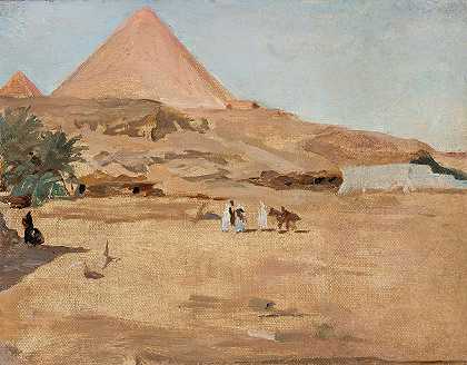 “沙漠和金字塔主题。从扬·奇·格林斯基的埃及之旅