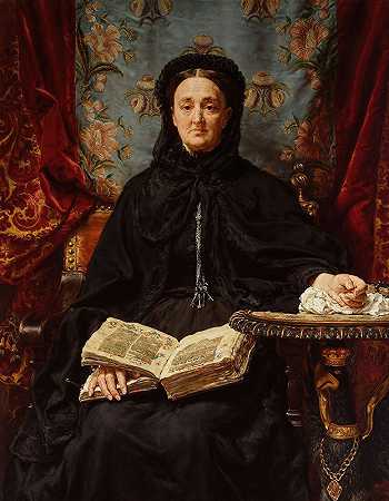 “扬·马特伊科（Jan Matejko）的亚当之妻卡塔日娜·波托卡·内·布拉尼卡（1825-1907）的肖像
