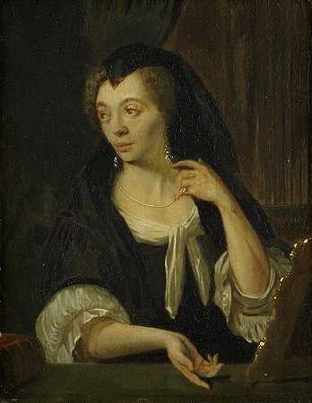 ”安娜·德·胡格（1645-1717）。《画家的第四任妻子》，卢多夫·巴赫伊森著