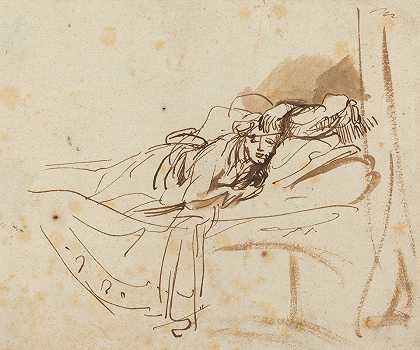 伦勃朗·范·里恩的《莎琪亚躺在床上》