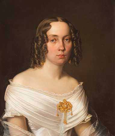 费迪南德·弗里德里希·威廉·魏斯的《优雅女士肖像》