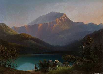 莱昂·登博夫斯基（Leon Dembowski）的《塔特拉山脉科希切利斯卡山谷的皮斯纳山与斯姆雷奇尼湖》（Mount Pyszna with Smreczyny Lake in Kościeliska Valley in Tatra Mountains）