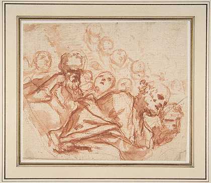 马蒂亚·普雷蒂的《一群圣徒和天使》
