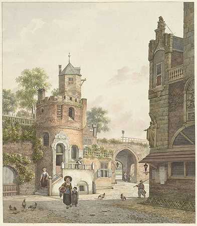 “城墙有一座塔和一扇门，由扬·亨德里克·维尔海扬（Jan Hendrik Verheijen）在里面看到
