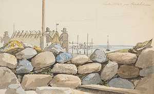马丁努斯·罗比（Martinus Rørbye）的《海岸风景，前景是大石头》