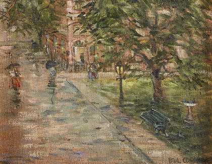 保罗·科诺耶的《雨街风景》