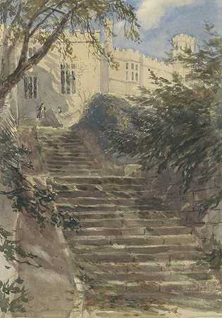 大卫·考克斯《哈登大厅（德比郡）的花园楼梯》