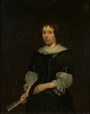 Hendrick Ten Oever的《手持折扇的女士肖像》