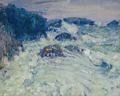 约翰·彼得·罗素的《波涛汹涌的大海，莫雷斯蒂尔》