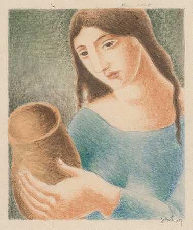 米库拉什·加兰达的《带花瓶的女人》