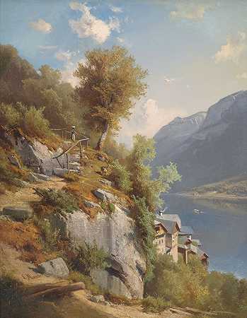 利奥波德·蒙施（Leopold Munsch）的《夏日风景与哈尔斯塔特湖》