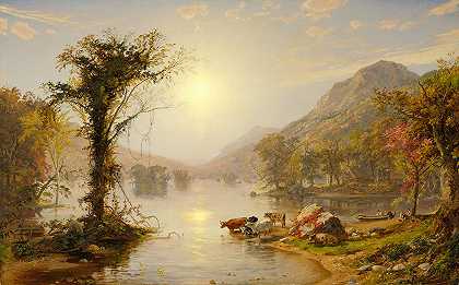 贾斯珀·弗朗西斯·克罗普西的《绿林湖上的秋天》