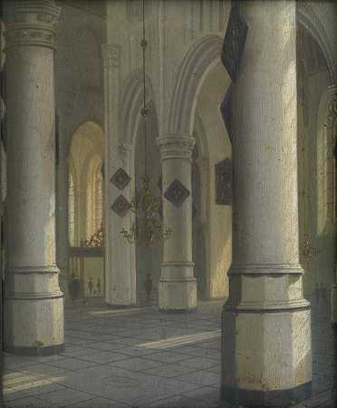 Hendrick Cornelisz.van Vliet的《教堂内部》