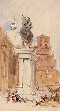 詹姆斯·霍兰德的《科莱奥尼雕像，威尼斯》