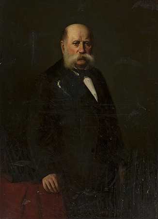 奥古斯特·弗里德（August Frind）的《一个长着灰色胡须的男人的肖像》