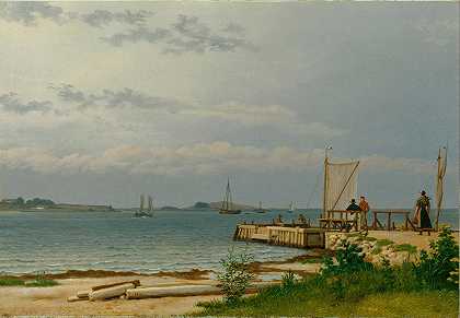 克里斯托弗·威廉·埃克斯伯格（Christopoffer Wilhelm Eckersberg）从卡勒哈夫（Kallehave）的码头俯瞰科斯特（Koster）