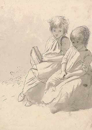 约翰·格洛弗的《两个小女孩》