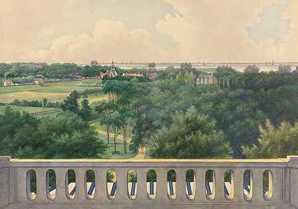 Gerrit Jan Schouten的“BoschbeekGroenendaal从塔楼到Kamerlaan、Heernstede和阿姆斯特丹的景色”