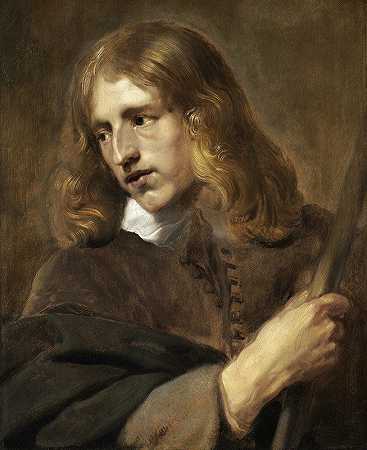 Pieter Claesz Soutman的《一个拿着棍子的年轻人》
