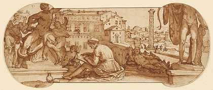 “梵蒂冈贝尔维德宫的塔迪奥绘制了费德里科·祖卡罗的《拉科翁》