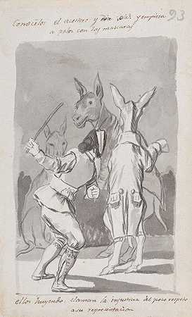 弗朗西斯科·德·戈亚（Francisco de Goya）的《伪装的驴被一个人鞭打》