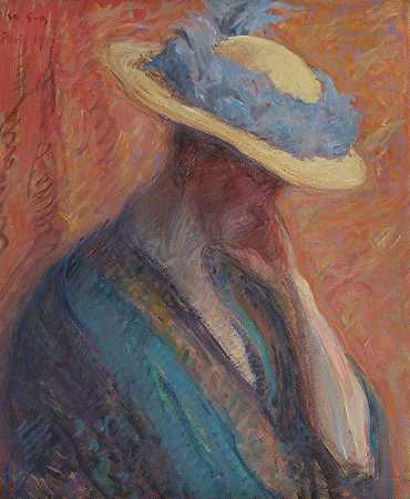 Wilho Sjöström的《戴帽子的女人》