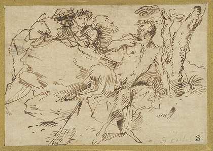 乔瓦尼·贝内德托·卡斯蒂格里奥内的《两只睡莲和一只萨提尔》
