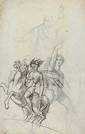 西奥多·理查德·爱德华·冯·霍斯特的《一个沉睡的女孩和穿着中世纪服装的男人》