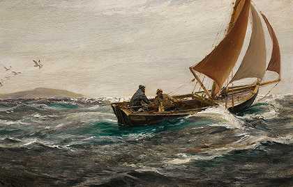 查尔斯·纳皮尔·海米的《风与潮-从多德曼头上下来》，法尔茅斯