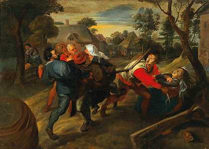 年轻人Jan Brueghel的《乡村斗殴》