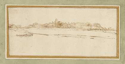 伦勃朗·范·里恩的《带小塔的房子的风景》