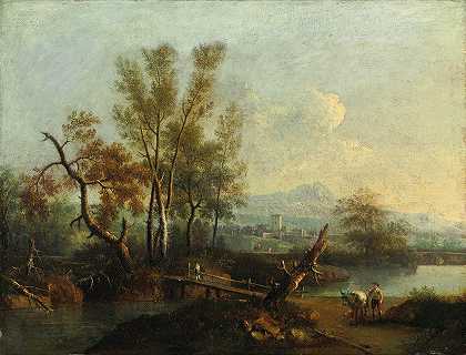 乔瓦尼·巴蒂斯塔·西马罗利的《河流风景与人物》