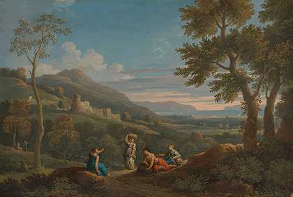 扬·弗兰斯·范·布洛曼的《一幅农民在前景中的古典风景》